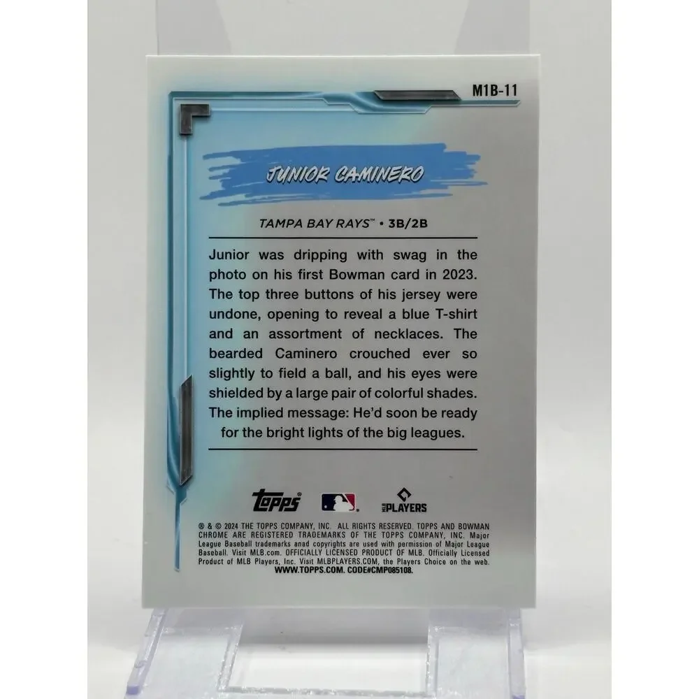 2024 Bowman Chrome Junior Caminero Rookie My 1st Bowman Refractor Rays RC
